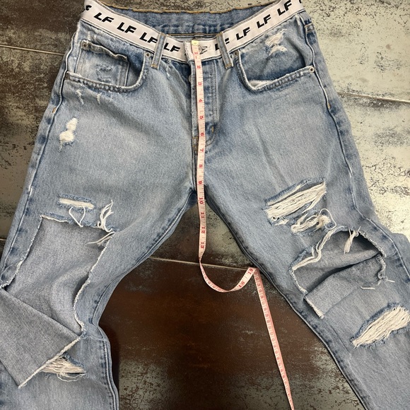 LF The Brand Women’s Y2K Light Wash Ripped Logo Jeans Size 25 - Picture 3 of 6
